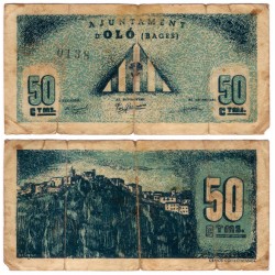 Oló. 1937. 50 Céntimos (BC/BC-) Roturas varias