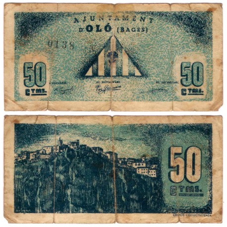 Oló. 1937. 50 Céntimos (BC/BC-) Roturas varias