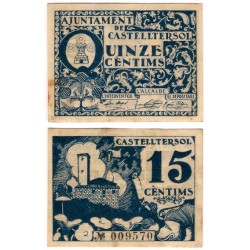 Castelltersol. 1937. 15 Céntimos (MBC+)