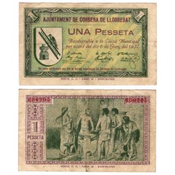 Corbera de Llobregat. 1937. 1 Peseta (MBC/MBC-)