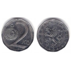 (9) República Checa. 1994. 2 Korun (MBC)