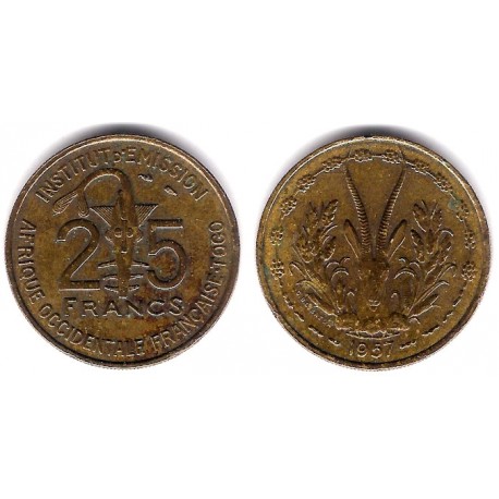 (9) África Occidental Francesa. 1957. 25 Francs (MBC+)