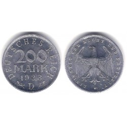 (35) Imperio Alemán (Weimar). 1923(D). 200 Mark (SC)