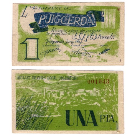 Puigcerdà. 1937. 1 Peseta (MBC-)