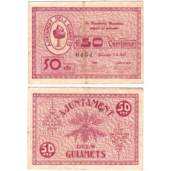Guiamets. 1937. 50 Céntimos (MBC/MBC-)
