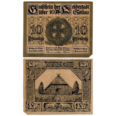 Soltau (Baja Sajonia). 1921. 10 Pfennig (EBC) Esquina cortada