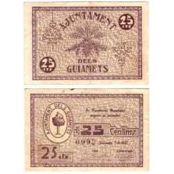 Guiamets. 1937. 25 Céntimos (MBC)