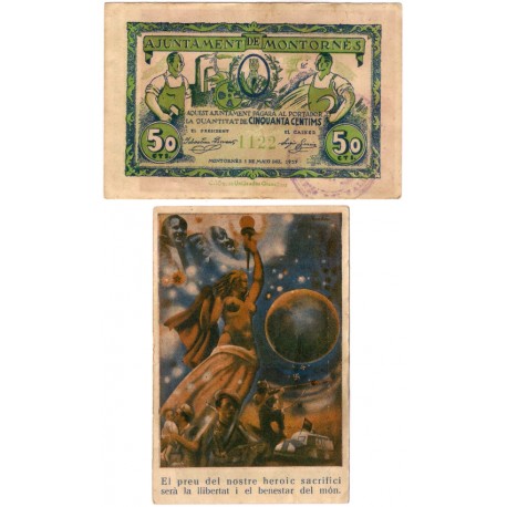 Montornés. 1937. 50 Céntimos (MBC-)