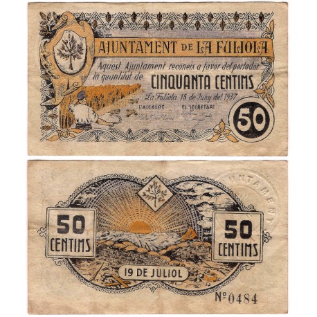 La Fuliola. 1937. 50 Céntimos (MBC)