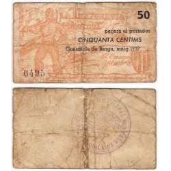 Guardiola de Berga. 1937. 50 Céntimos (BC/BC+)
