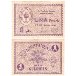 Guiamets. 1937. 1 Peseta (MBC/MBC+)