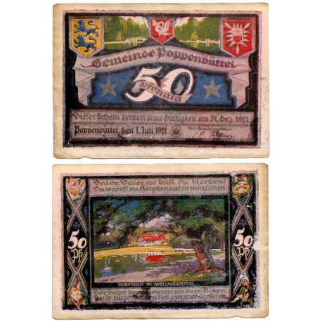 Poppenbüttel (Hamburg). 1921. 50 Pfennig (MBC) Roturas