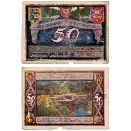Poppenbüttel (Hamburg). 1921. 50 Pfennig (MBC) Roturas