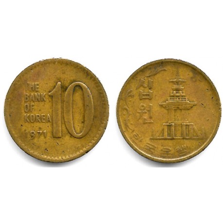 (6a) Corea del Sur. 1971. 10 Won (BC/BC+)