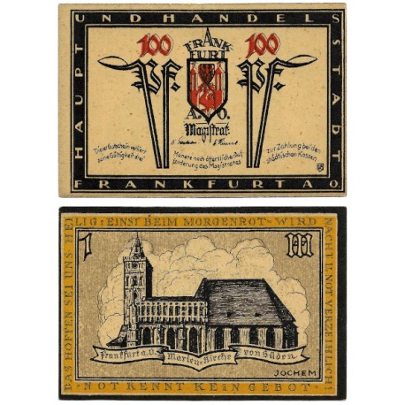 Frankfurt a. O. (Hesse). 1921. 1 Mark - 100 Pfennig (EBC+)