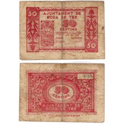 Roda de Ter. 1937. 50 Céntimos (BC/BC+)