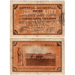 Rubí. 1937. 50 Céntimos (BC+)