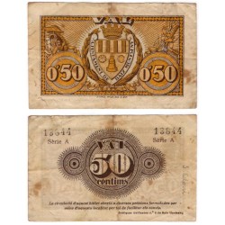 Baix Montseny. 1937. 50 Céntimos (BC/BC+) Roturas y manchas