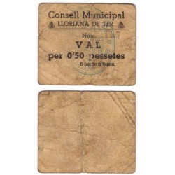 Lloriana de Ter. 1937. 50 Céntimos (BC)