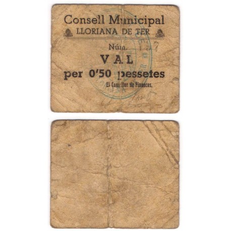 Lloriana de Ter. 1937. 50 Céntimos (BC)