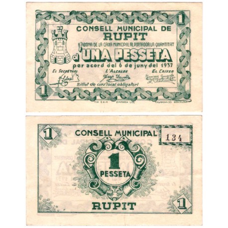 Rupit. 1937. 1 Peseta (EBC)