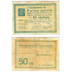 Palau-Solità. 1937. 50 Céntimos (BC/BC+)