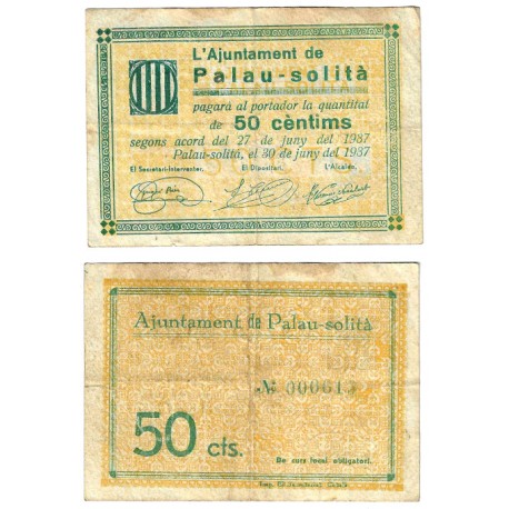 Palau-Solità. 1937. 50 Céntimos (BC/BC+)
