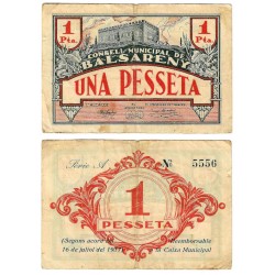 Balsareny. 1937. 1 Peseta (BC+)