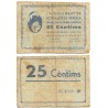Hostalets de Pierola. 1937. 25 Céntimos (BC/BC+)