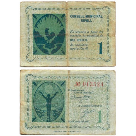 Ripoll. 1937. 1 Peseta (BC)