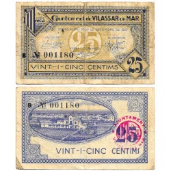 Vilassar de Mar. 1937. 25 Céntimos (BC+)