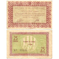 Codines del Vallès. 1937. 25 Céntimos (MBC/MBC-)