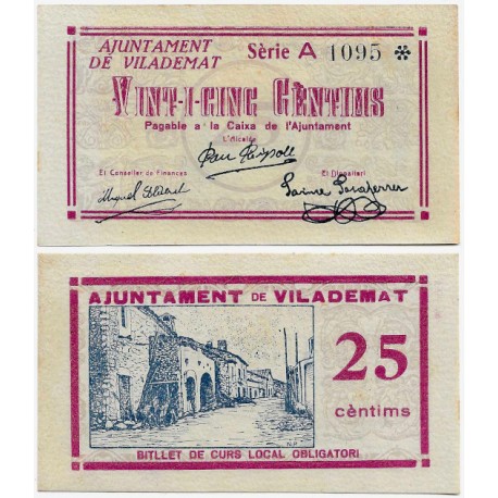 Vilademat. 1937. 25 Céntimos (SC)