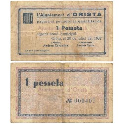 Oristà. 1937. 1 Peseta (BC)