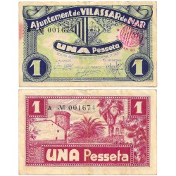 Vilassar de Mar. 1937. 1 Peseta (MBC/MBC+)