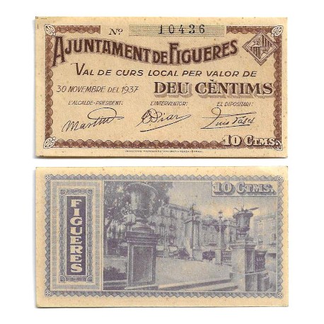 Figueres. 1937. 10 Céntimos (EBC/EBC+)