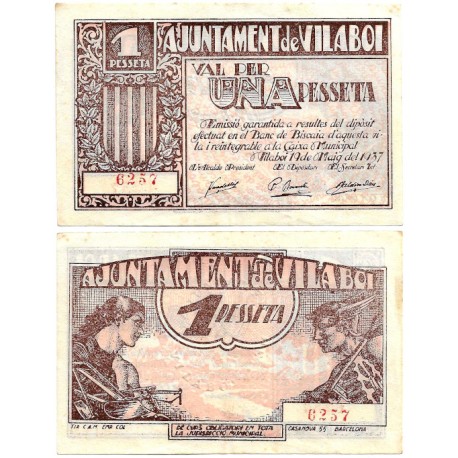 Vilaboi. 1937. 1 Peseta (EBC/EBC-)