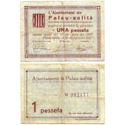 Palau-Solità. 1937. 1 Peseta (BC+)