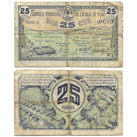 Flix. 1937. 25 Céntimos (BC)