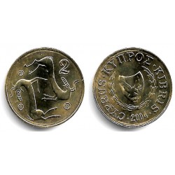 (54.3) Chipre. 2004. 2 Cents (SC)
