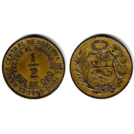 (220.5) Perú. 1948. ½  Sol de Oro (MBC-)