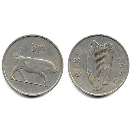 (22) Irlanda. 1969. 5 Pence (MBC)