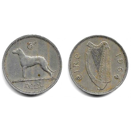 (13a) Irlanda. 1964. 6 Pence (MBC)