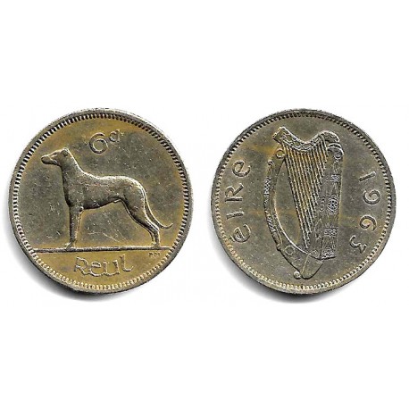 (13a) Irlanda. 1963. 6 Pence (MBC)
