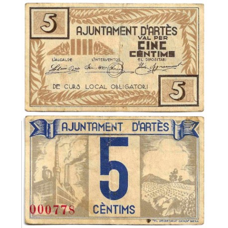 Artés. 1937. 5 Céntimos (MBC-)