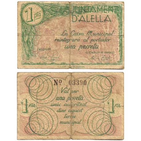 Alella. 1937. 1 Peseta (BC)