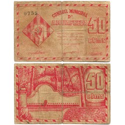 Aiguafreda. 1937. 50 Céntimos (BC-/BC) Roturas