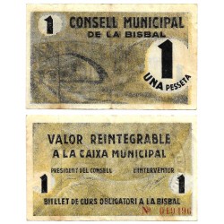 La Bisbal. 1937. 1 Peseta (MBC/MBC-)
