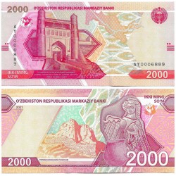 (W87) Uzbekistán. 2021. 2000 Som (SC)