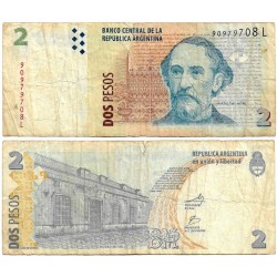 (352) Argentina. 2002. 2 Pesos (BC-) Rotura en margen superior